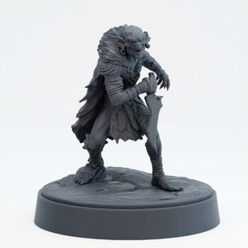 Goblin Scavenger A - Gray Resin 3D Printed Miniature