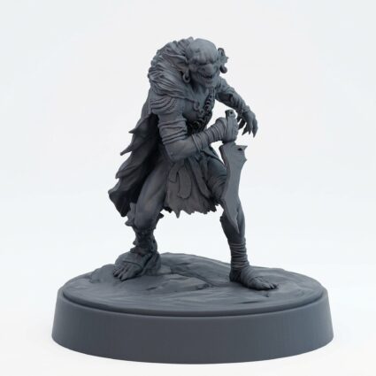 Goblin Scavenger A - Gray Resin 3D Printed Miniature