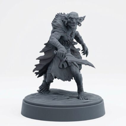 Goblin Scavenger C - Gray Resin 3D Printed Miniature