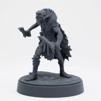 Goblin Scavenger D - Gray Resin 3D Printed Miniature