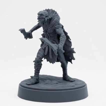 Goblin Scavenger D - Gray Resin 3D Printed Miniature