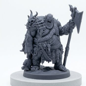 Gristlemaw Ogre A - Gray Resin 3D Printed Miniature