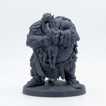 Gristlemaw Ogre B - Gray Resin 3D Printed Miniature