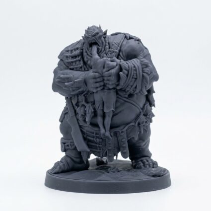 Gristlemaw Ogre B - Gray Resin 3D Printed Miniature