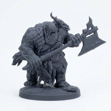 Gristlemaw Ogre C - Gray Resin 3D Printed Miniature