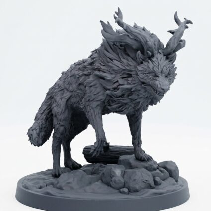 Gwyllgi 2 - Wild Hunt Mammoth Factory - Gray Resin 3D Printed Miniature