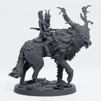 Gwyllgi Rider A - Gray Resin 3D Printed Miniature