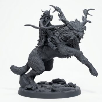 Gwyllgi Rider B - Gray Resin 3D Printed Miniature