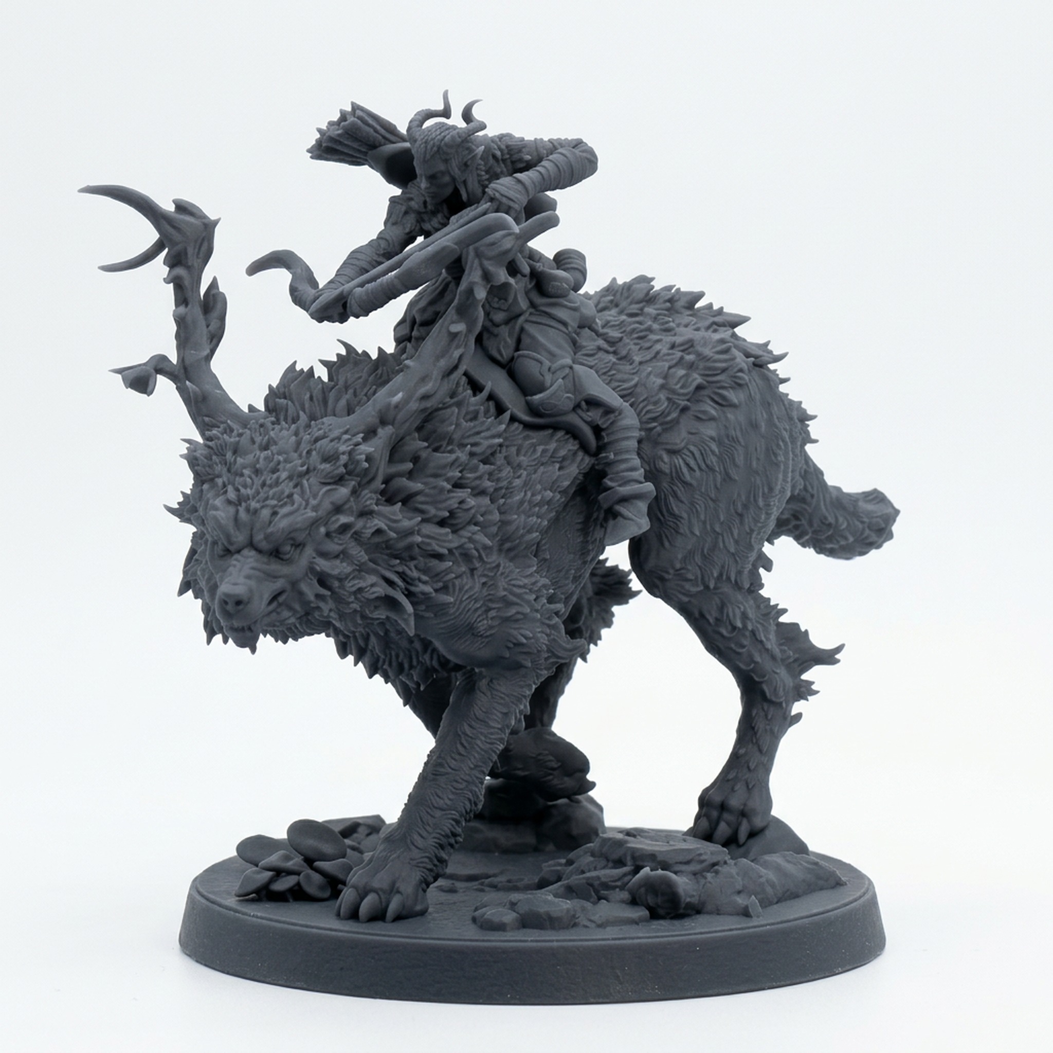 Gwyllgi Rider C - Gray Resin 3D Printed Miniature