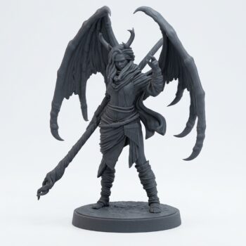 Hellborn Sorceress - Gray Resin 3D Printed Miniature