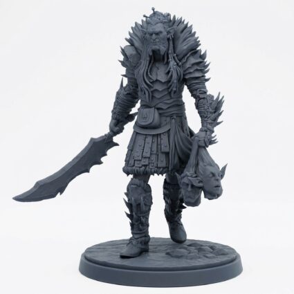 Hobgoblin Warlord - Gray Resin 3D Printed Miniature