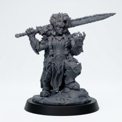 Izidrina Mountain Queen - Gray Resin 3D Printed Miniature