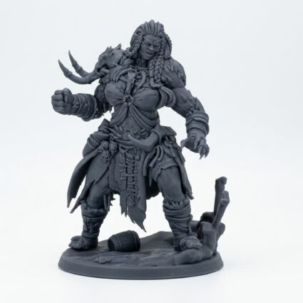 Jattaskr Frost Giant Skyhowler - Gray Resin 3D Printed Miniature