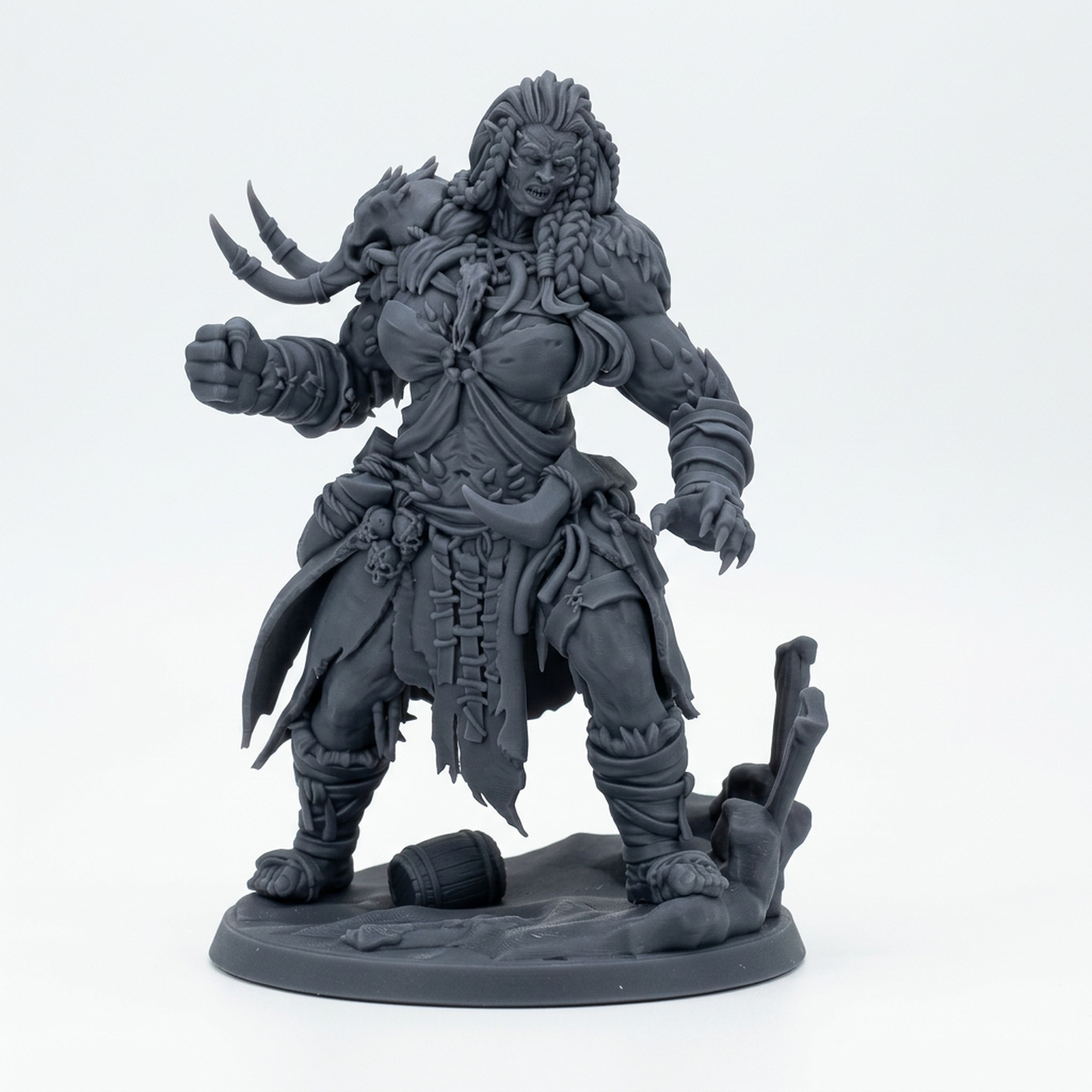 Jattaskr Frost Giant Skyhowler - Gray Resin 3D Printed Miniature