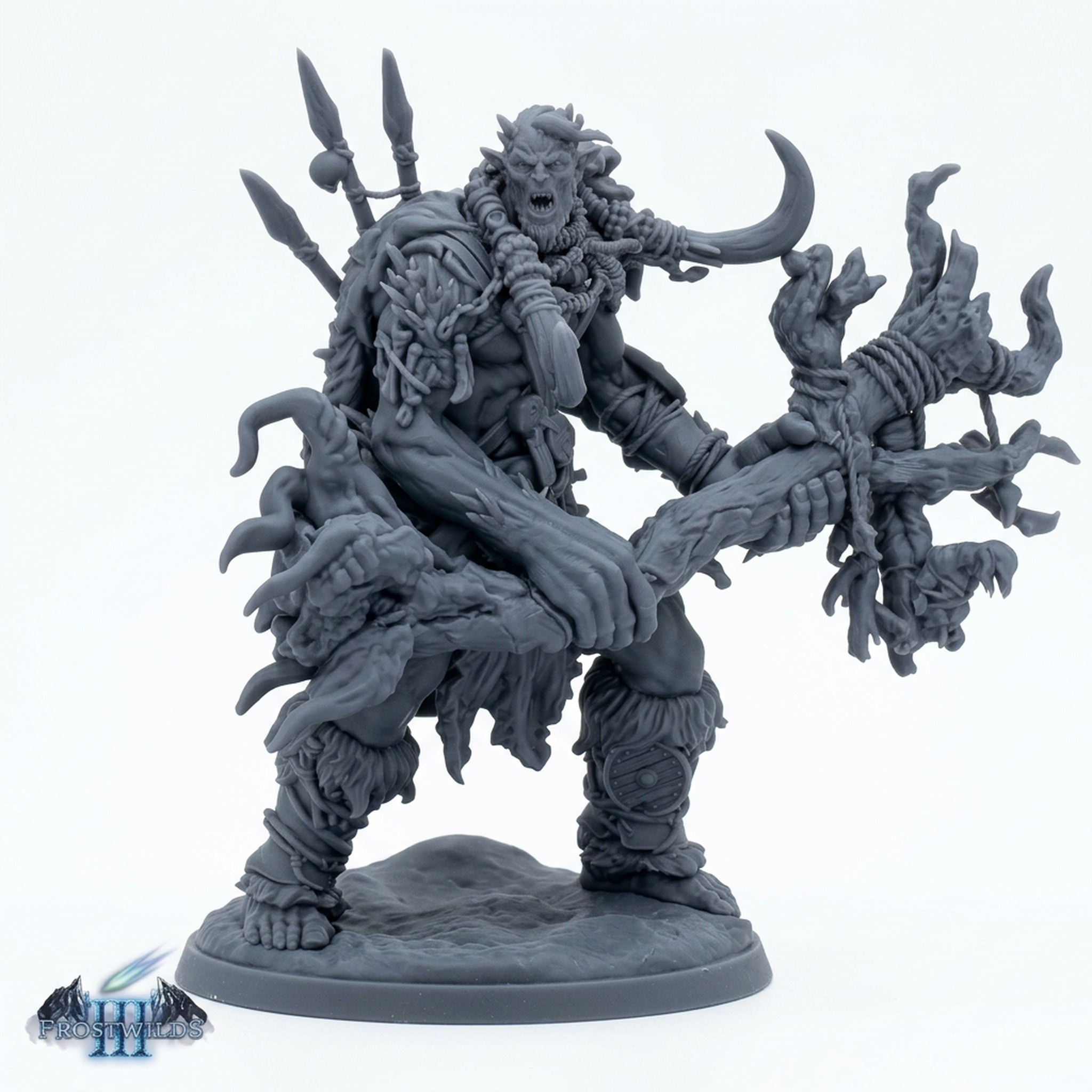 Jottraskr Frost Giant Devourer - Gray Resin 3D Printed Miniature
