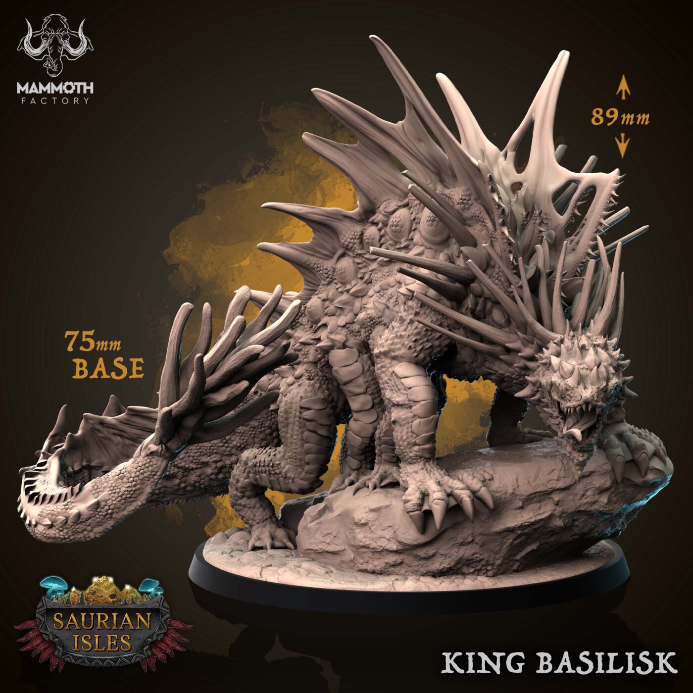 King Basilisk Miniature - Saurian Isles by Mammoth Factory Miniature
