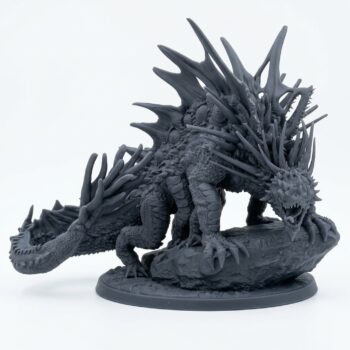 King Basilisk Miniature - Saurian Isles by Mammoth Factory - Gray Resin 3D Printed Miniature