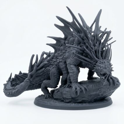 King Basilisk Miniature - Saurian Isles by Mammoth Factory - Gray Resin 3D Printed Miniature