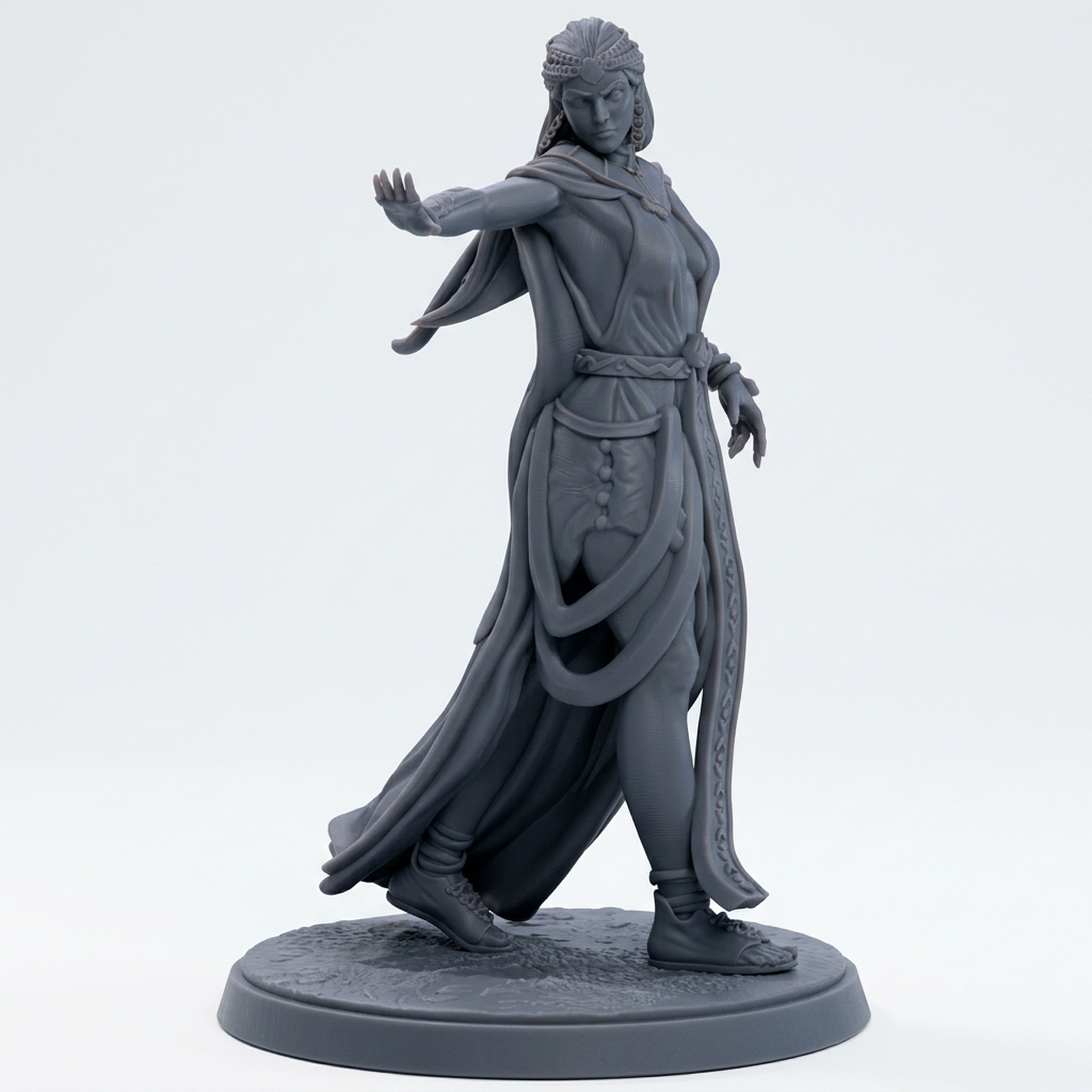 Lady Helenya - Gray Resin 3D Printed Miniature