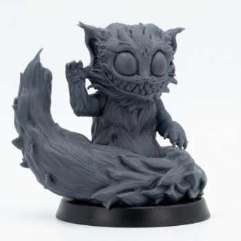 Leercat Puffball - Gray Resin 3D Printed Miniature