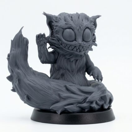 Leercat Puffball - Gray Resin 3D Printed Miniature