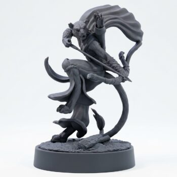 Leorin Hunter B - Gray Resin 3D Printed Miniature