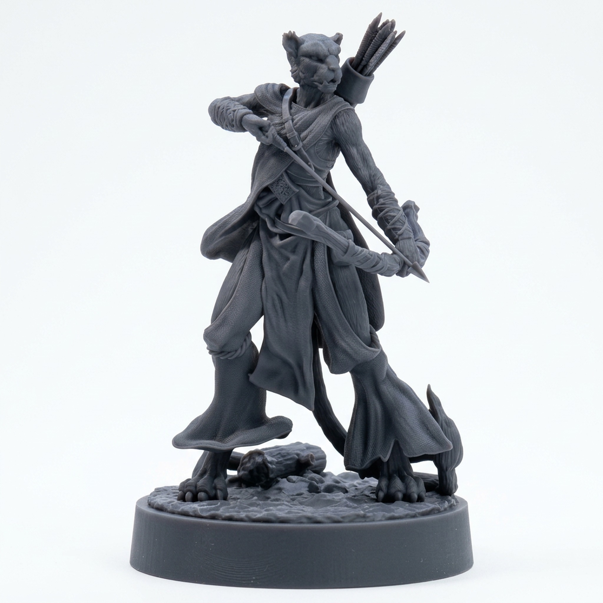 Leorin Hunter C - Gray Resin 3D Printed Miniature