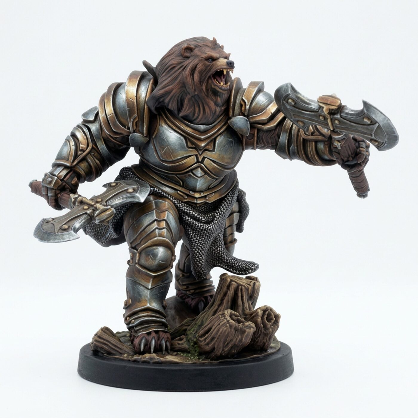 Mama Bear Knight - Painted 3D Printed Miniature