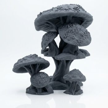 Mushroom Part B - Gray Resin 3D Printed Miniature