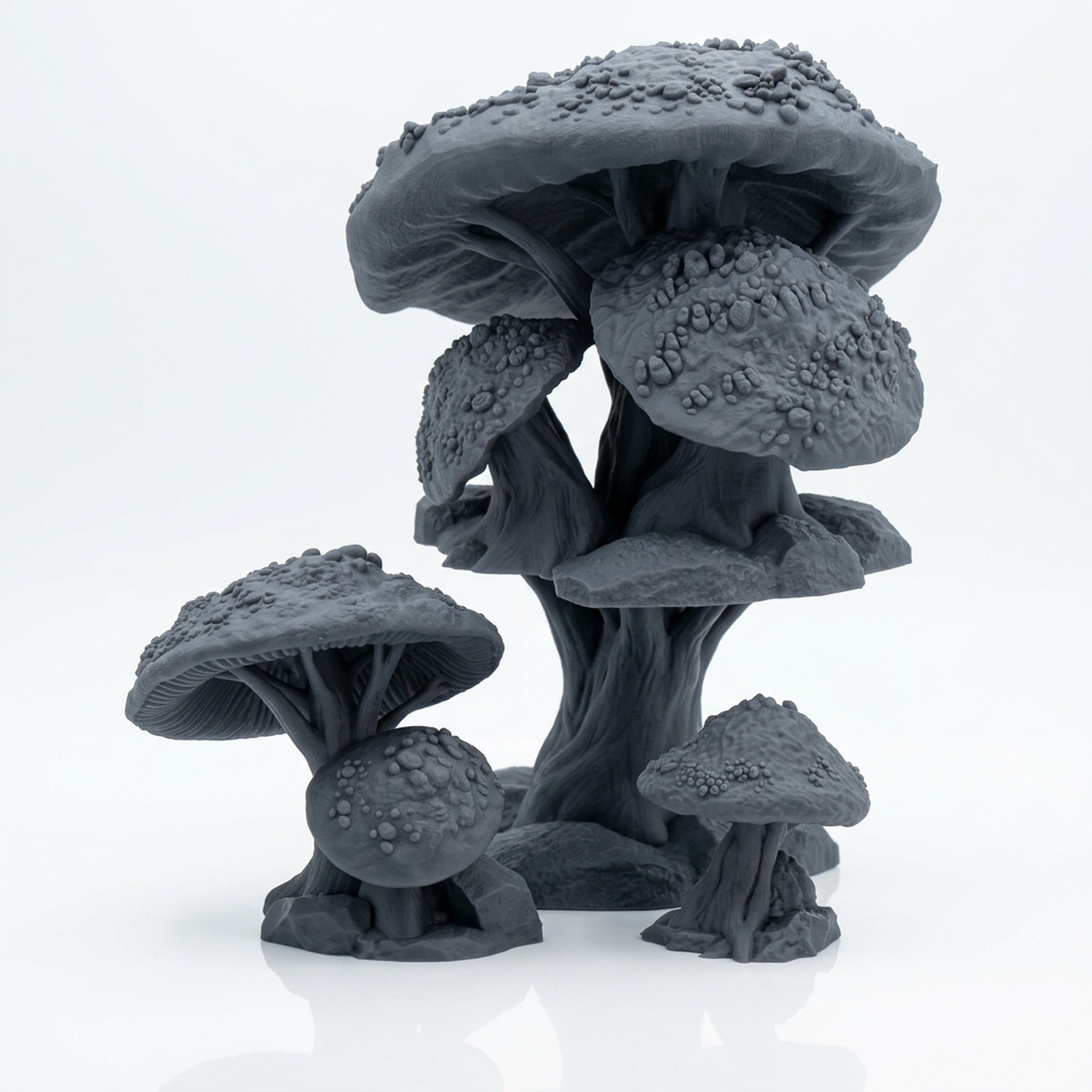 Mushroom Part B - Gray Resin 3D Printed Miniature