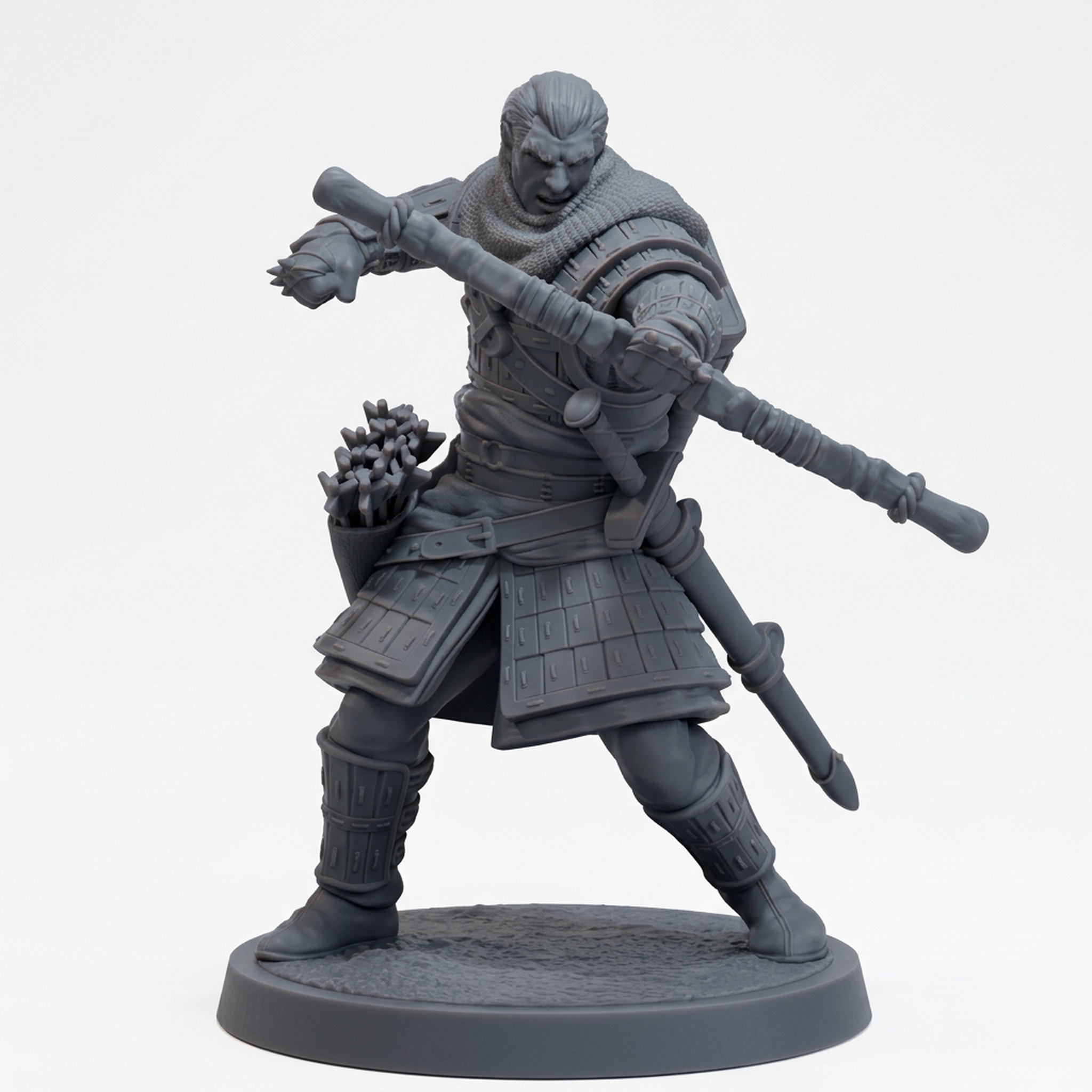 Oathsworn Archer B - Gray Resin 3D Printed Miniature
