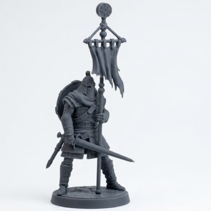Oathsworn Blade Bannerman - Gray Resin 3D Printed Miniature