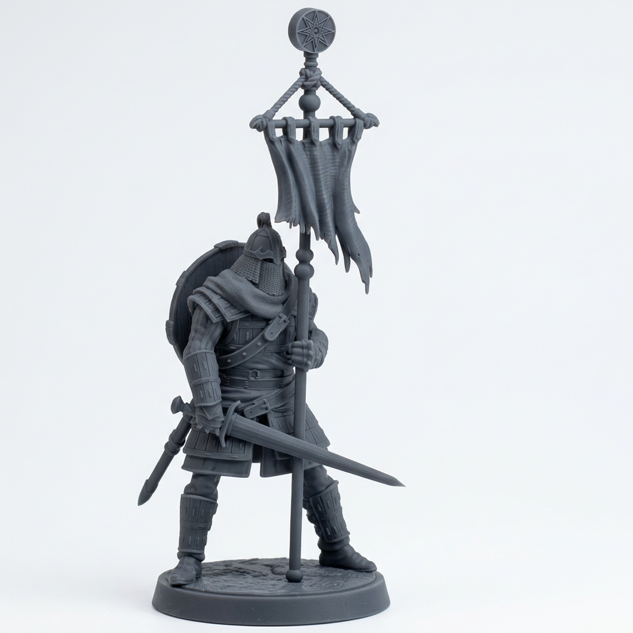 Oathsworn Blade Bannerman - Gray Resin 3D Printed Miniature
