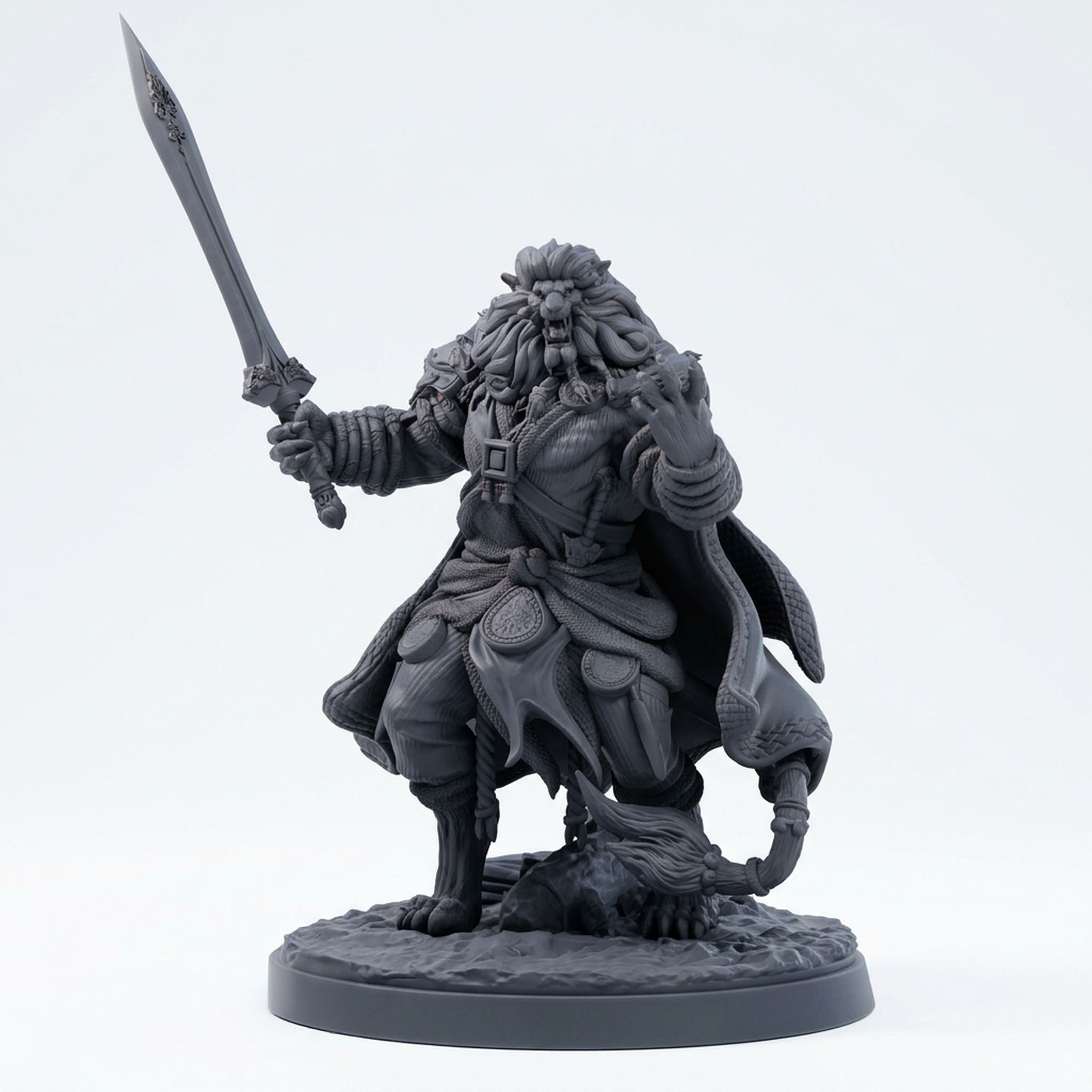 Omari Voice of Thunder - Gray Resin 3D Printed Miniature