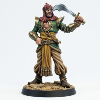 Palace Guard With Scimitar A - Painted 3D Printed Miniature