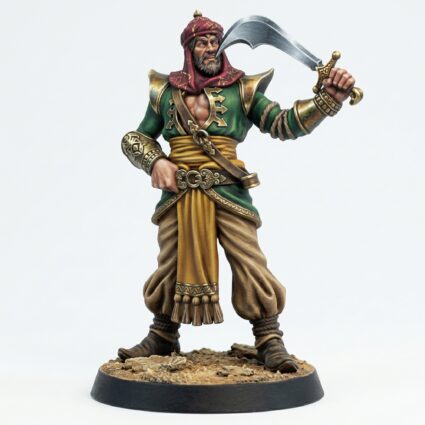 Palace Guard With Scimitar A - Painted 3D Printed Miniature