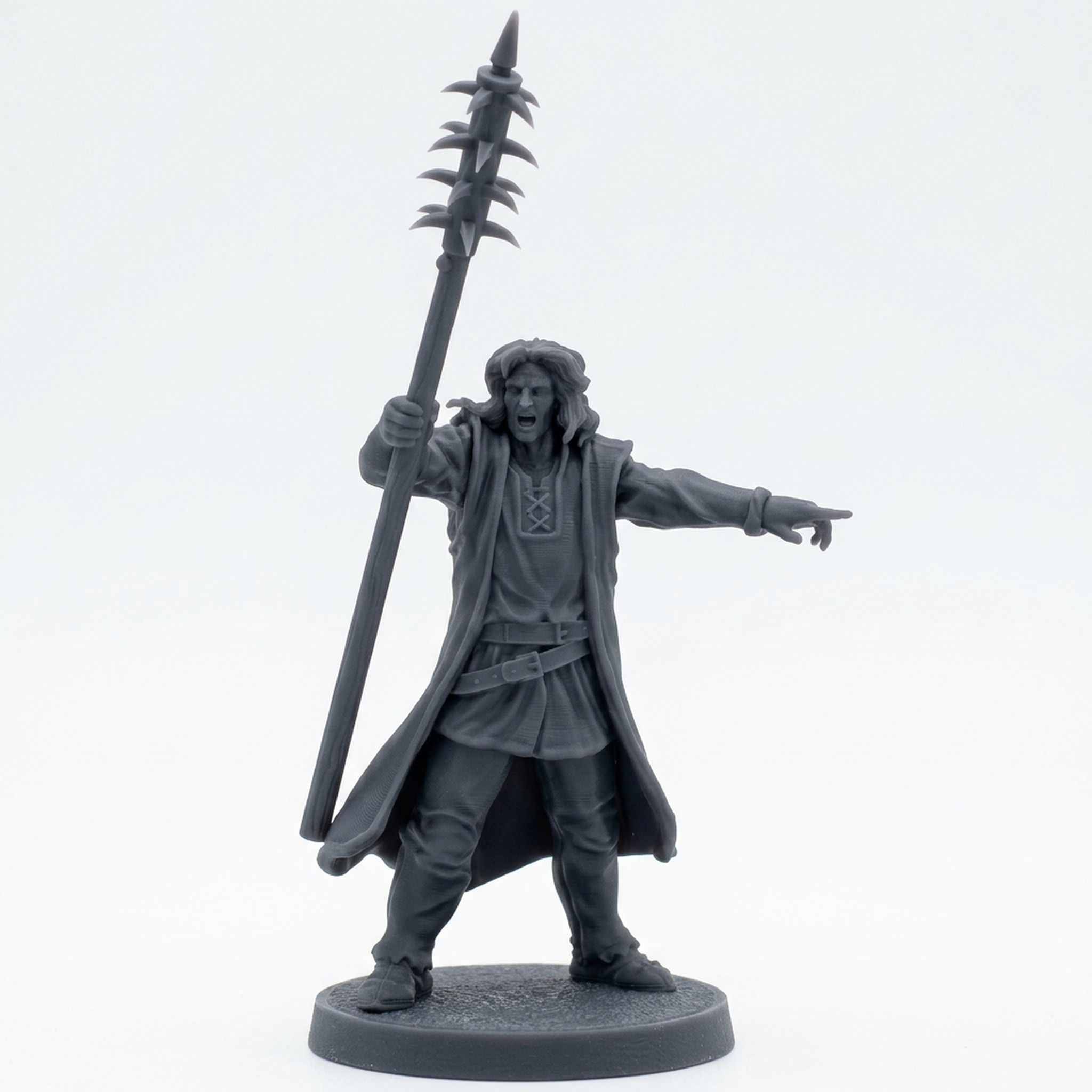 Peasant B - Gray Resin 3D Printed Miniature