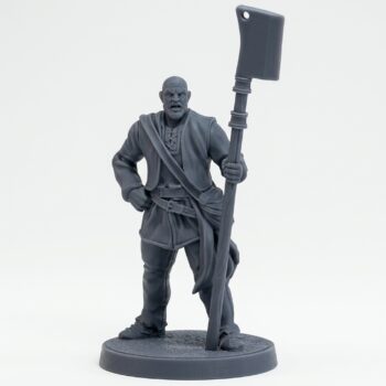 Peasant D - Gray Resin 3D Printed Miniature
