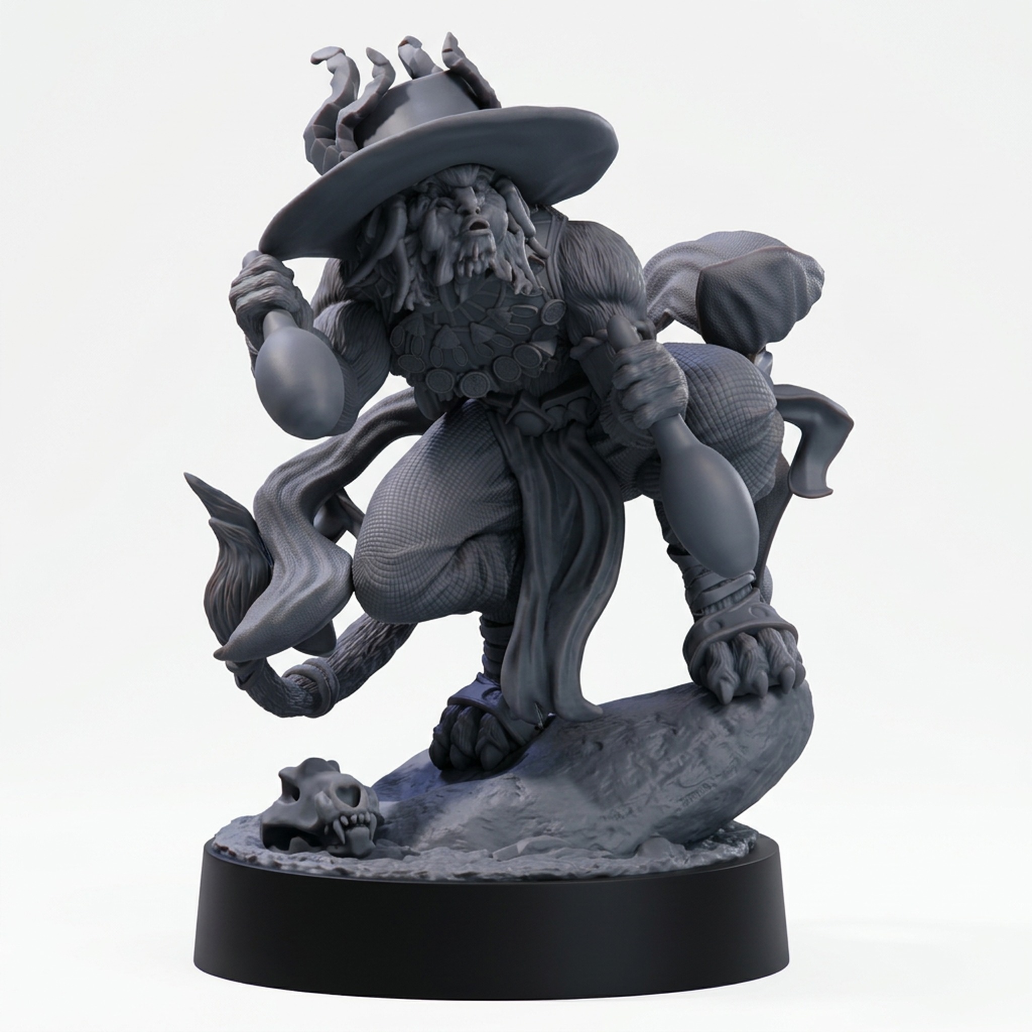 Raka Cha Cha - Gray Resin 3D Printed Miniature
