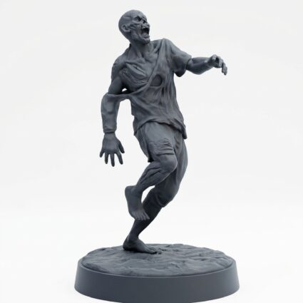 Restless Corpse C - Gray Resin 3D Printed Miniature