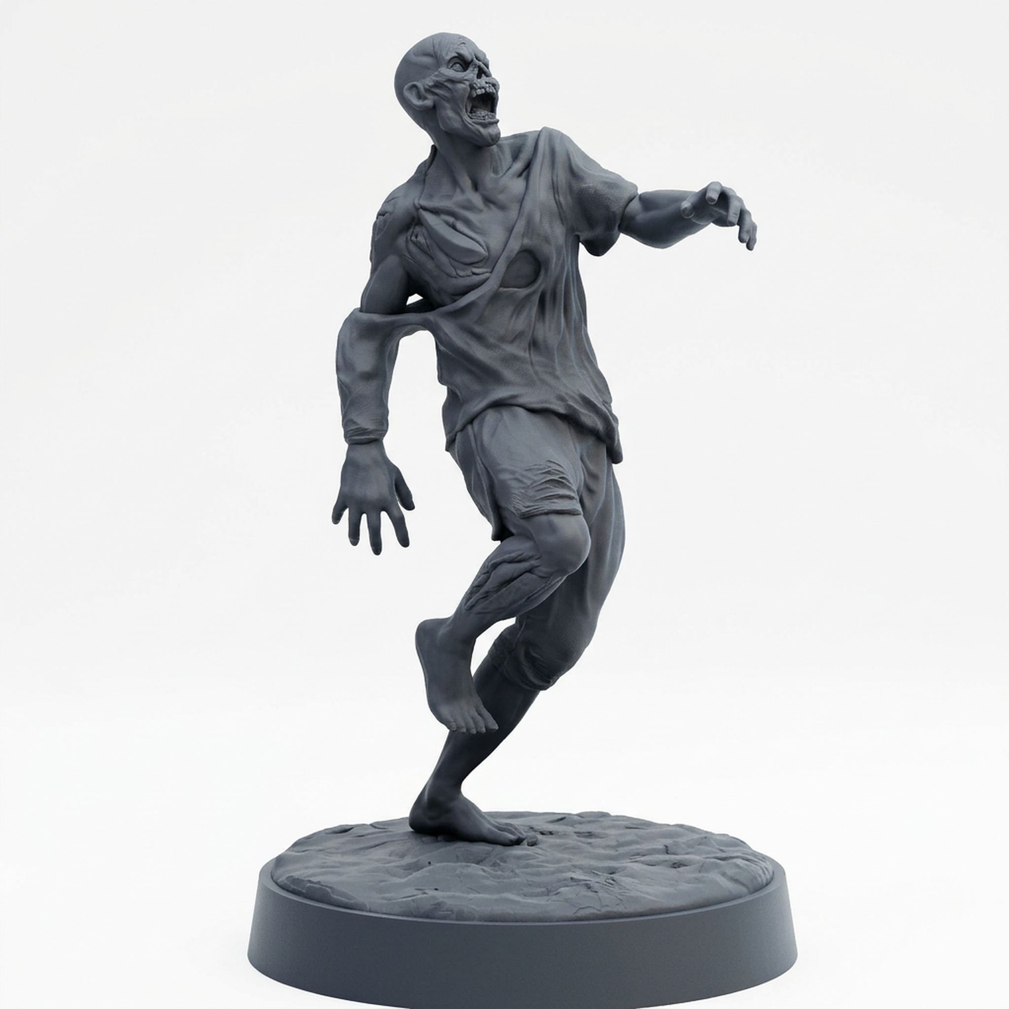 Restless Corpse C - Gray Resin 3D Printed Miniature