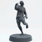 Restless Corpse F - Gray Resin 3D Printed Miniature