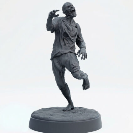 Restless Corpse F - Gray Resin 3D Printed Miniature