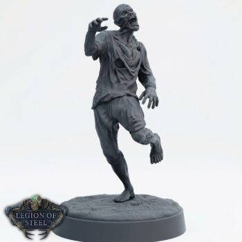 Restless Corpse F - Gray Resin 3D Printed Miniature