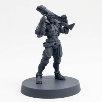 Ricky Lemons - Cobra Kay Cyberpunk Soldier Miniature - Gray Resin 3D Printed Sci-Fi Miniature