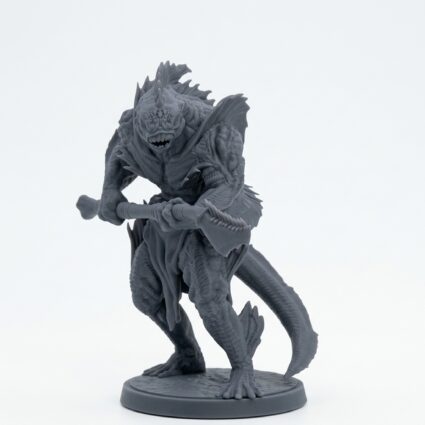 Sahuagin Warrior A - Gray Resin 3D Printed Miniature