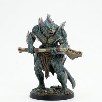 Sahuagin Warrior A - Painted 3D Printed Miniature