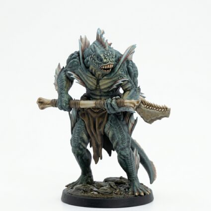 Sahuagin Warrior A - Painted 3D Printed Miniature