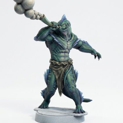Sahuagin Warrior B - Painted 3D Printed Miniature