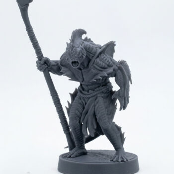Sahuagin Warrior C - Gray Resin 3D Printed Miniature